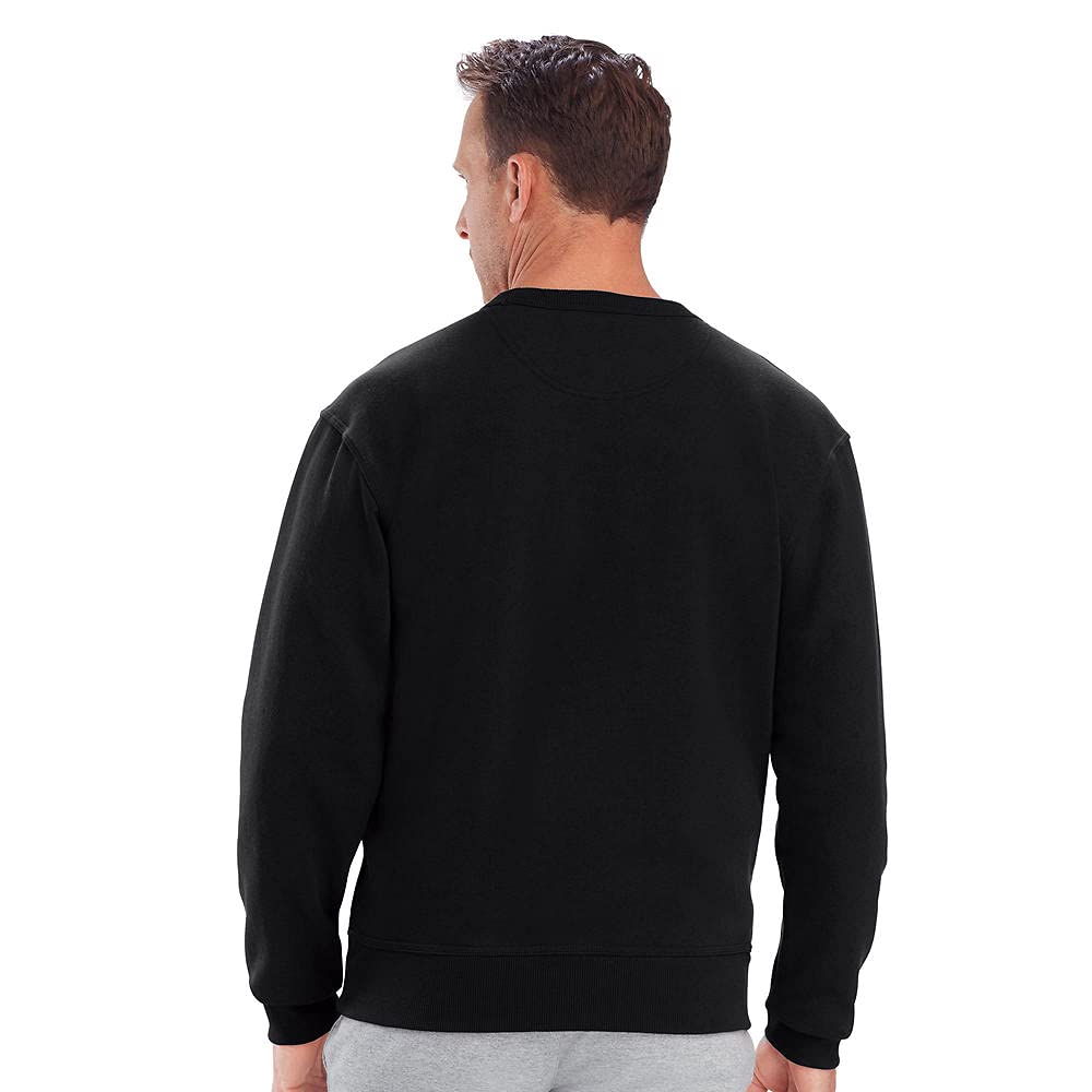 Champion Men's Fleece Crew Sweater, Black, M