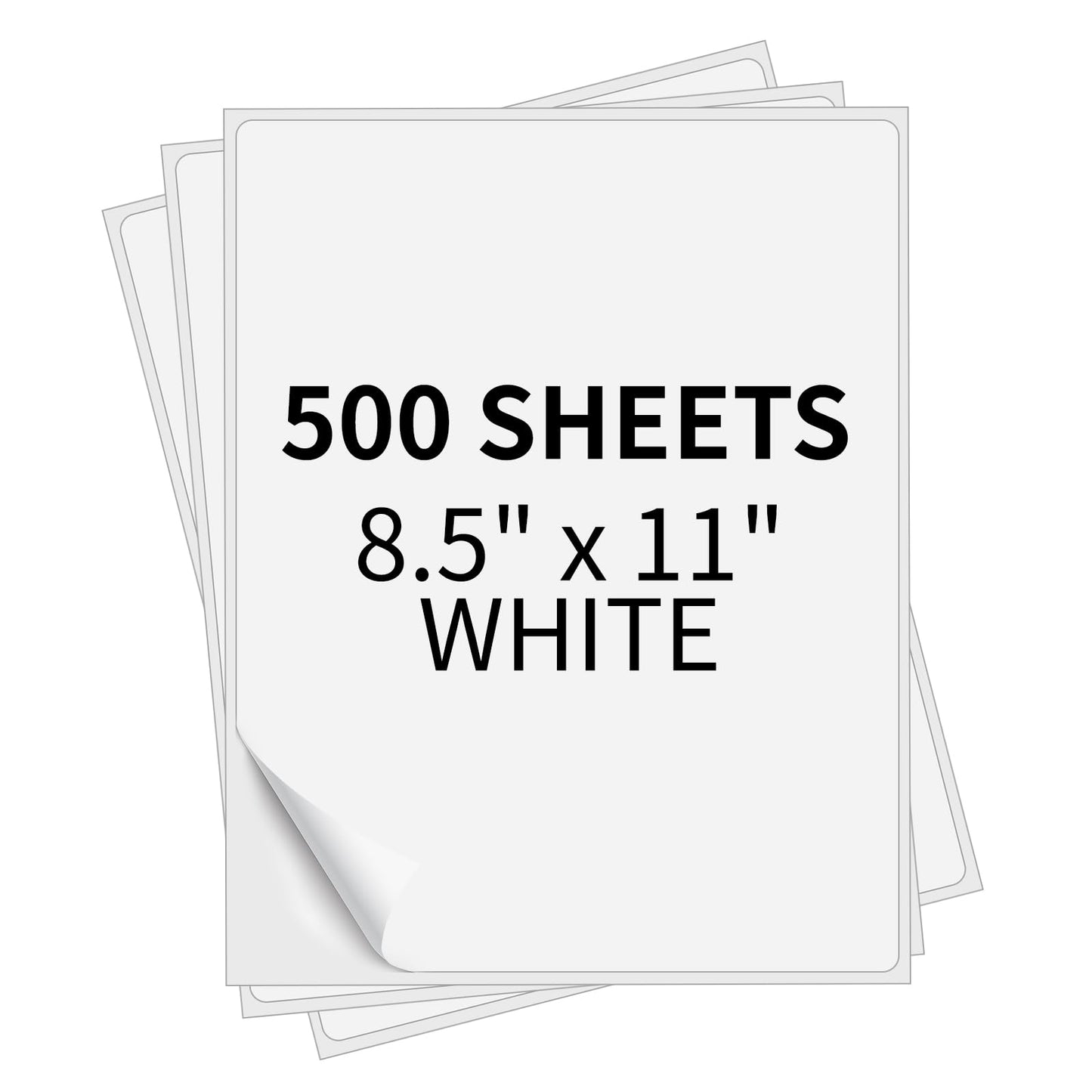 PAPRMA Full Sheet Sticker Paper 8.5x11 inch, Printable Online Label - Sticker Label Paper for Laser & Ink Jet Printer - Matte White 500 Sheets A4 Letter Size - Shipping Address Large Labels