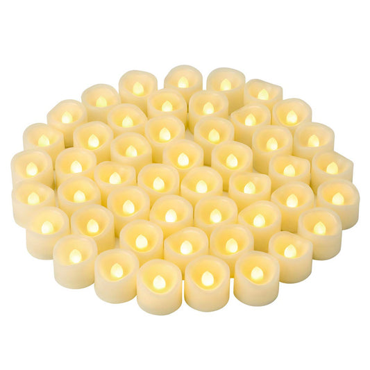 CANDLE IDEA 48 PCS LED Flameless Flickering Tea Lights Votive Candle Battery Operated/Electric Flicker LED Tealight Bulk Fake Candles for Halloween Christmas Wedding Party Decorations (Warm White)