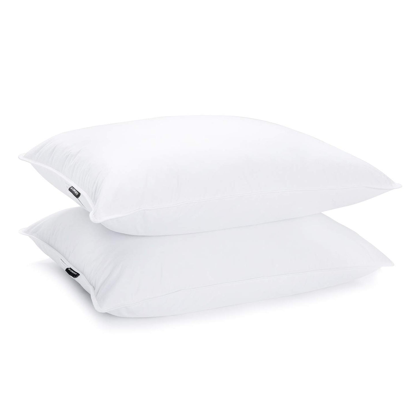 JA COMFORTS Duck Feather and Down Bed Pillows for Sleeping(2 Pack)- Standard/Queen(20IN×28IN), Filling Weight 37 OZ, Hotel Collection, 233TC Cotton Cover, White…