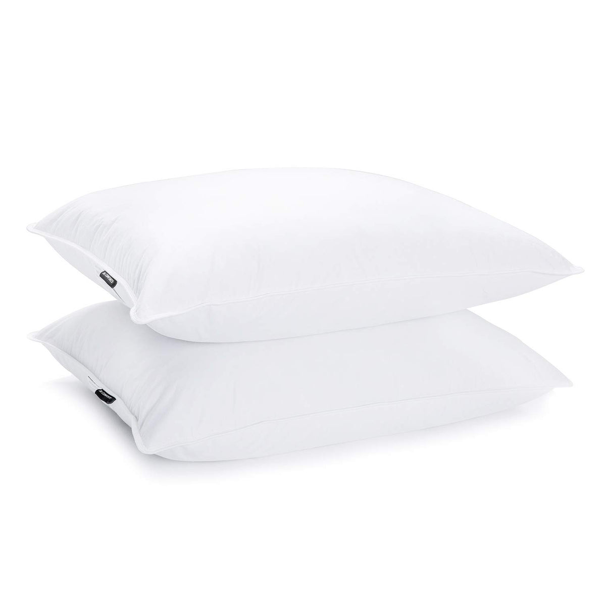 JA COMFORTS Duck Feather and Down Bed Pillows for Sleeping(2 Pack)- Queen(20IN×30IN), Filling Weight 39 OZ, Hotel Collection, 233TC Cotton Cover, White…