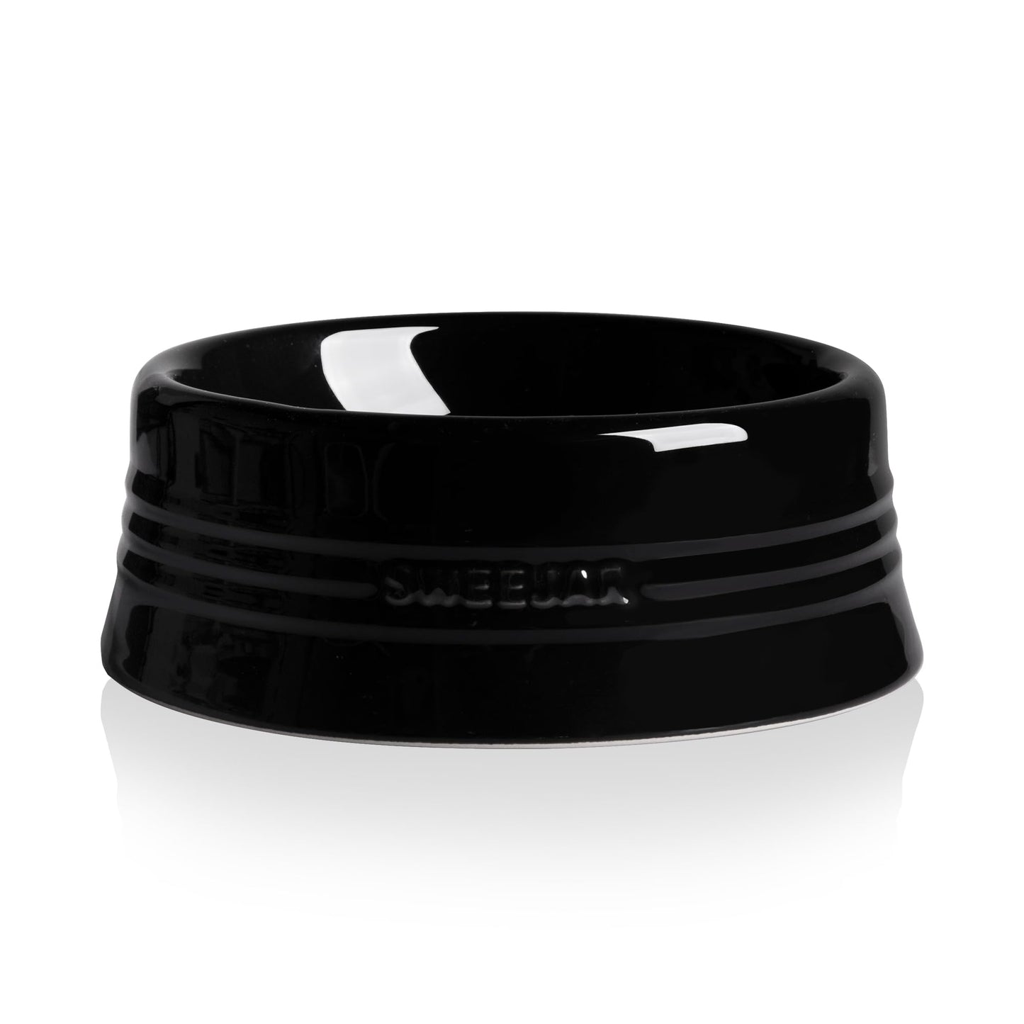 SWEEJAR Gradient Dog Bowl, Ceramic Dog Food Dish for Puppy and Large Dog, Porcelain Pet Bowl for Food and Water (Medium (18oz), Black)