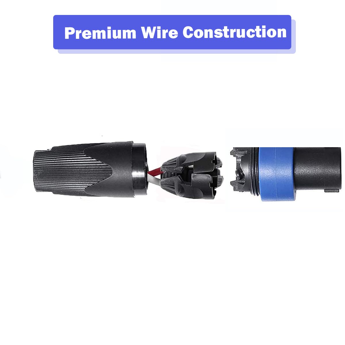 2 Pack 15ft Pro Speakon to Speakon Cable, Pair 12AWG Patch Cords, Professional Audio Cable Cord with NL4FC Connector