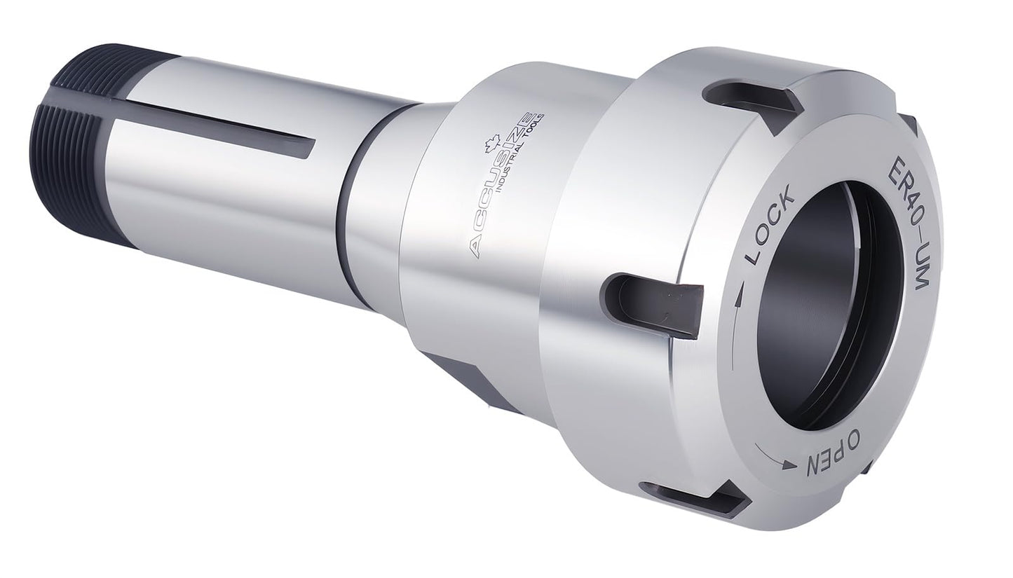 Accusize Industrial Tools 5C Shank ER40 Collet Chuck, 1.238''-20UNF External, 1.041''-24UNF Internal Thread, Max TIR 0.0002'', 0223-0246