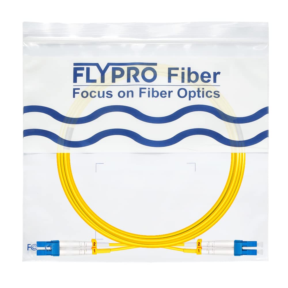FLYPROFiber- 100M OS2 LC to LC Fiber Patch Cable | Length Options: 0.2m-100m, Single Mode Duplex 9/125um SMF Fiber Optic Cable Cord LSZH 100Meter(328ft)