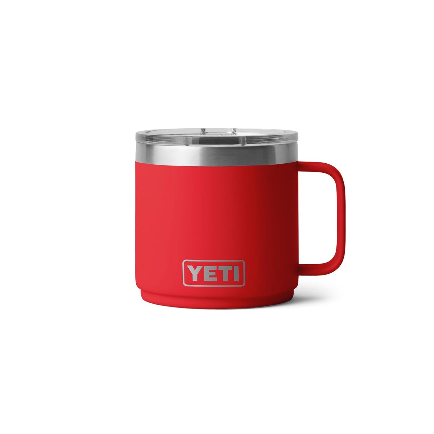YETI Rambler 14 oz Ceramic Lined Stackable Mug, Vacuum Insulated, Stainless Steel with MagSlider Lid, Rescue Red