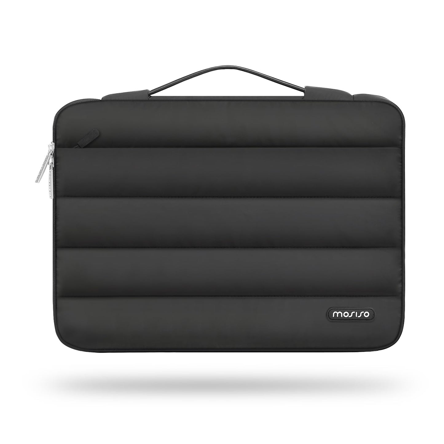 MOSISO 360 Protective 15-16 inch Laptop Case, 15.6 inch Puffy Laptop Sleeve Compatible with MacBook Pro 16, HP, Dell, ASUS, Acer Laptop Notebook Computer, Polyester Horizontal Side Open Bag, Black