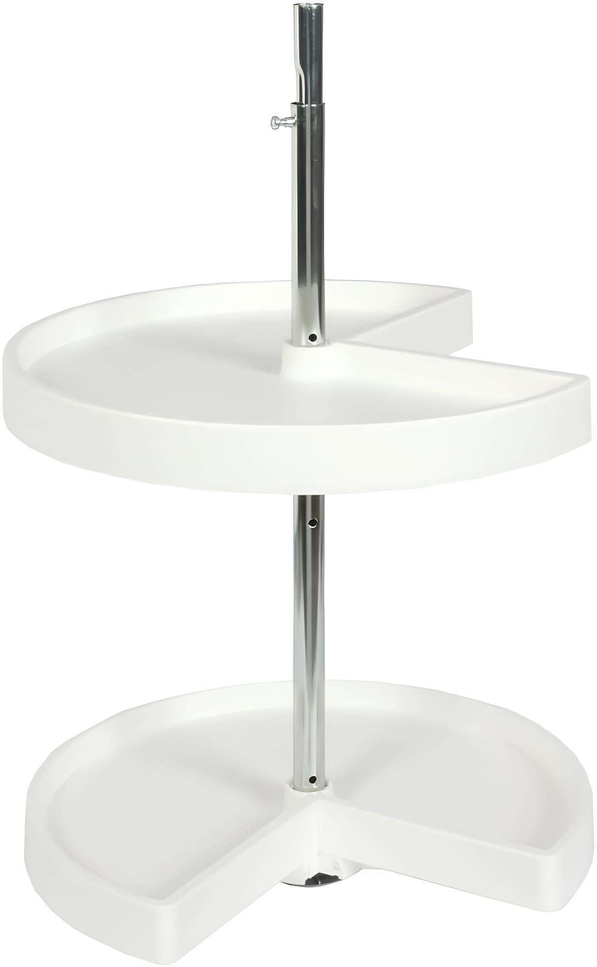 Knape & Vogt PKN18ST-W Kidney Shaped Polymer Lazy Susan Cabinet Organizer, 31.5 by 18 by 18-Inch