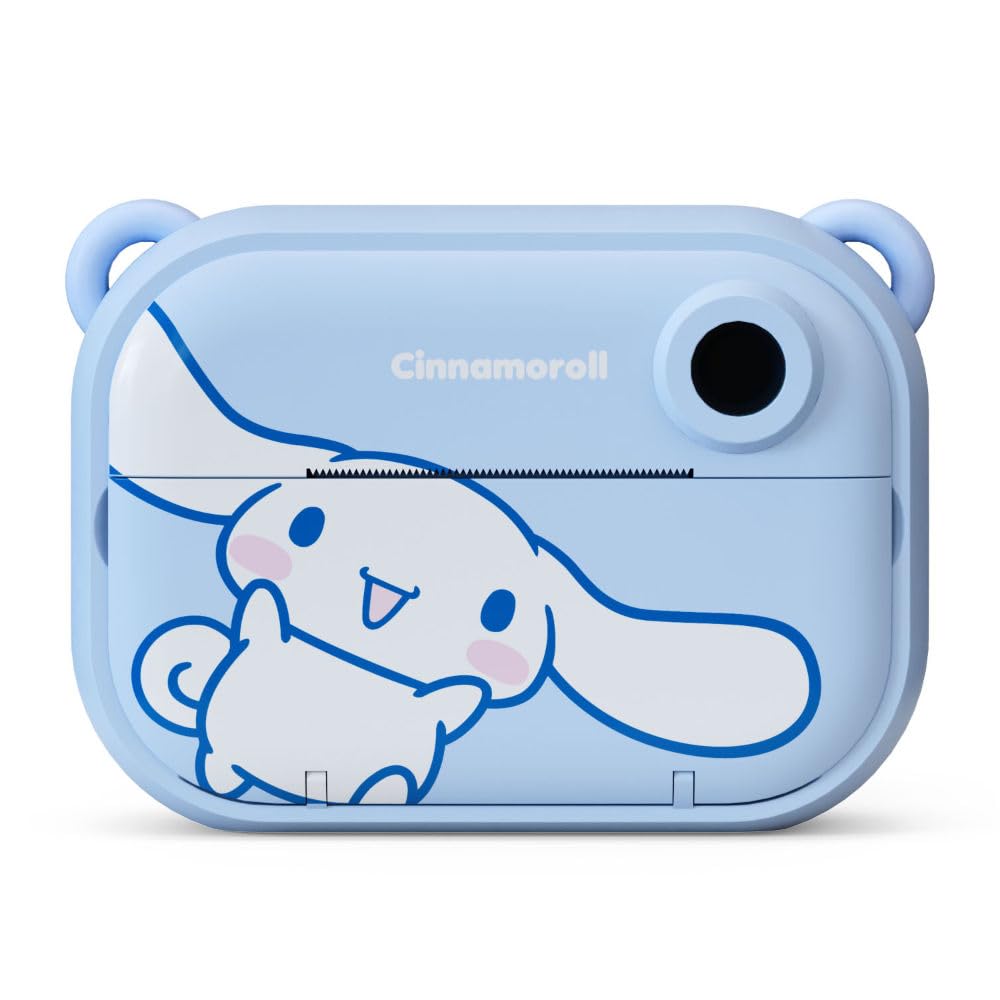 Cinnamoroll Instant Print Kids Digital Camera & Video Camcorder with Selfie Camera by Kidamento, Scavenger Hunt Momento Book, 32GB Memory Card - Model P Cinnamoroll