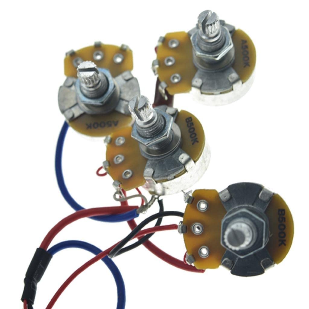 Guitar Prewired Wiring Harness Humbucker Solderless Wiring Harness 2V2T with 500K Pots and 3 Way Toggle Switch For LP Standard Series