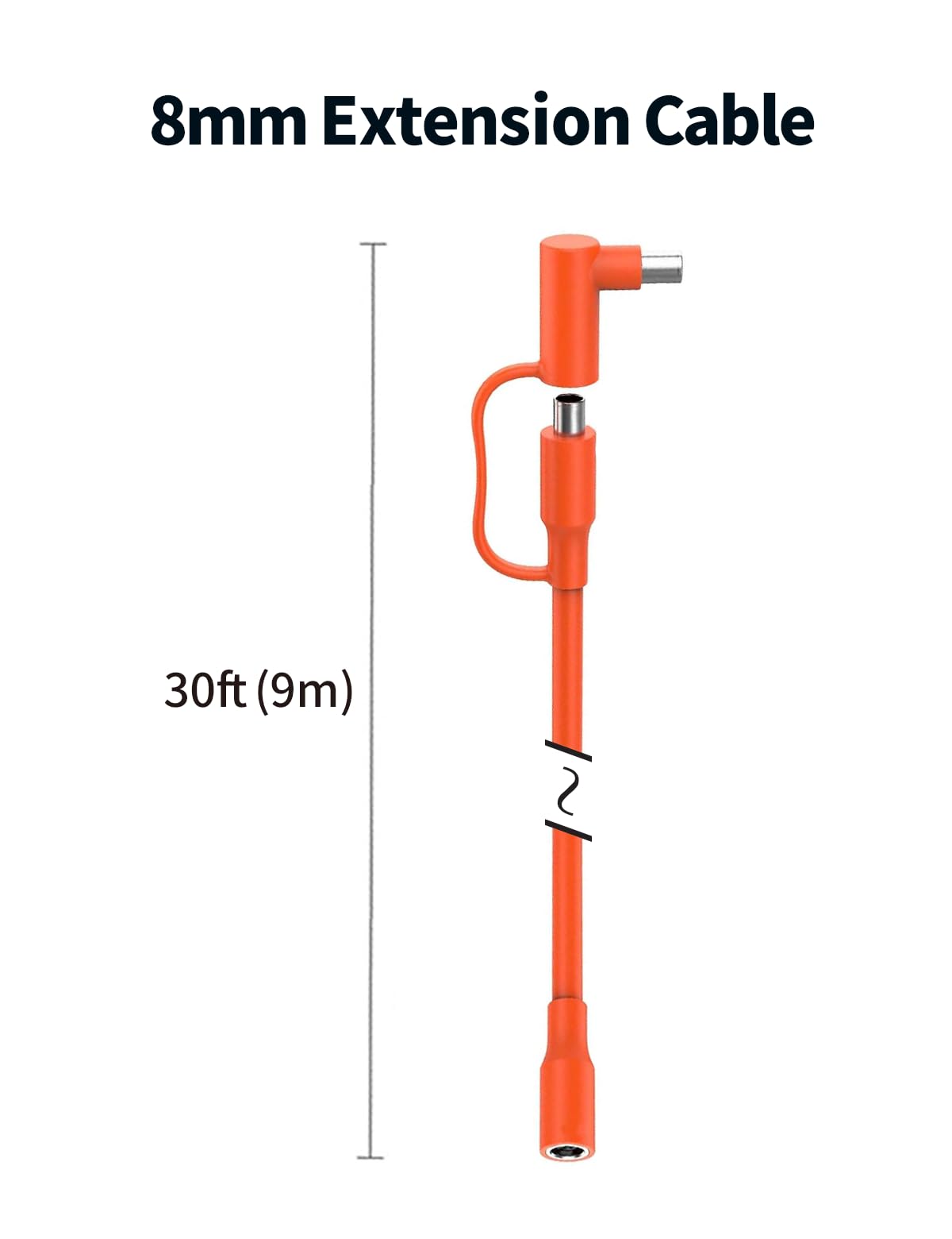Tonton 30FT DC 8mm Extension Cable for Solar Generator, 9M Power Station Adapter Cable with DC8020 Male Adapter for BLUETTI, Aker, Jacker Explorer, GZ Yeti Portable Power Station and Solar Panel