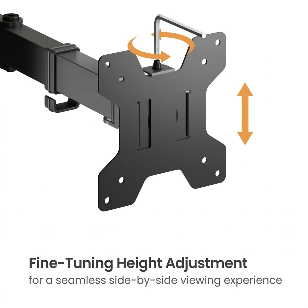 Duramex (Tm) Full Motion Free Standing Dual Double Monitor Stand Mount for Monitors Up to 32 Inch or 19 Lbs Per Monitor