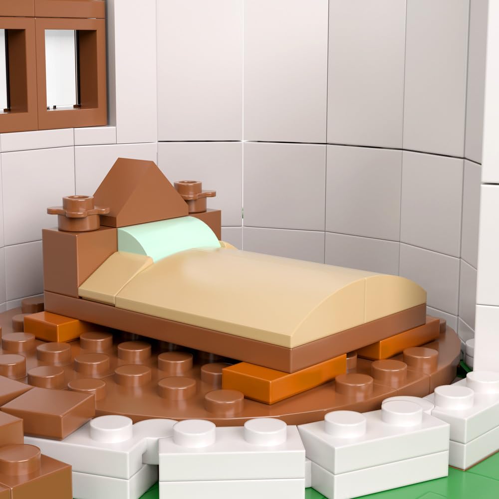 Mushroom House Building Blocks Set - Unique Design Creative Building Toy for Adults and Teens Mini Brick