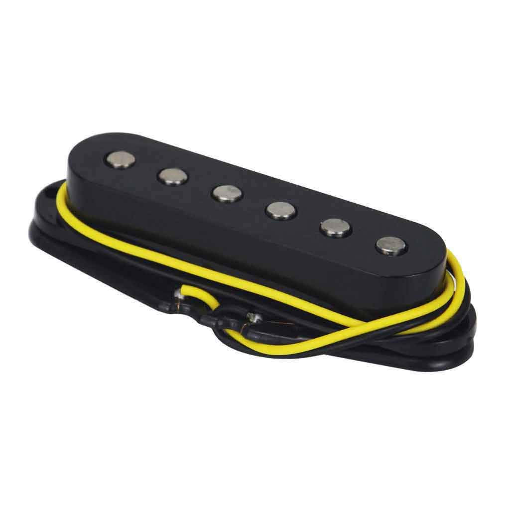 FLEOR Alnico 5 Single Coil Pickups Flat Pole Guitar Neck/Middle/Bridge Pickup Set Black