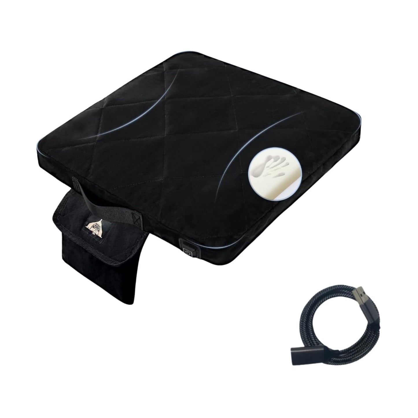 Stadium Seat Cushion with Memory Foam and 3 Level Heating Portable Seat Cushion for Chairs Office Stadium Bleacher Suitable for All Seasons (1 Pack)