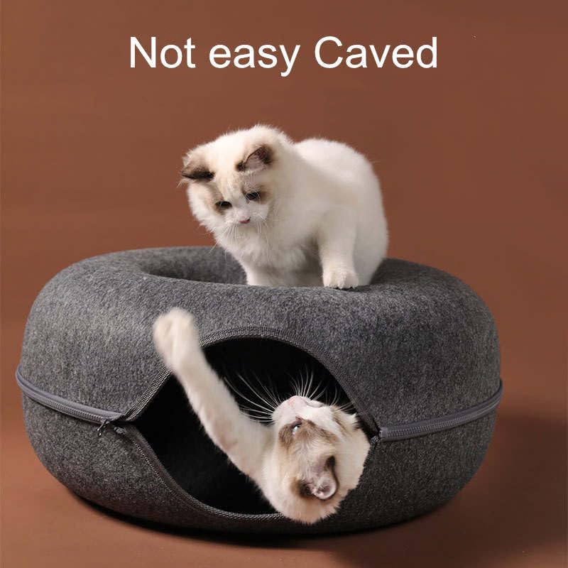 Compact Indoor Cat Tunnel Hideaway – Cozy, Durable & Fun Space for Small to Medium Cats (Dark Grey, Small 50 * 50 * 18 cm)