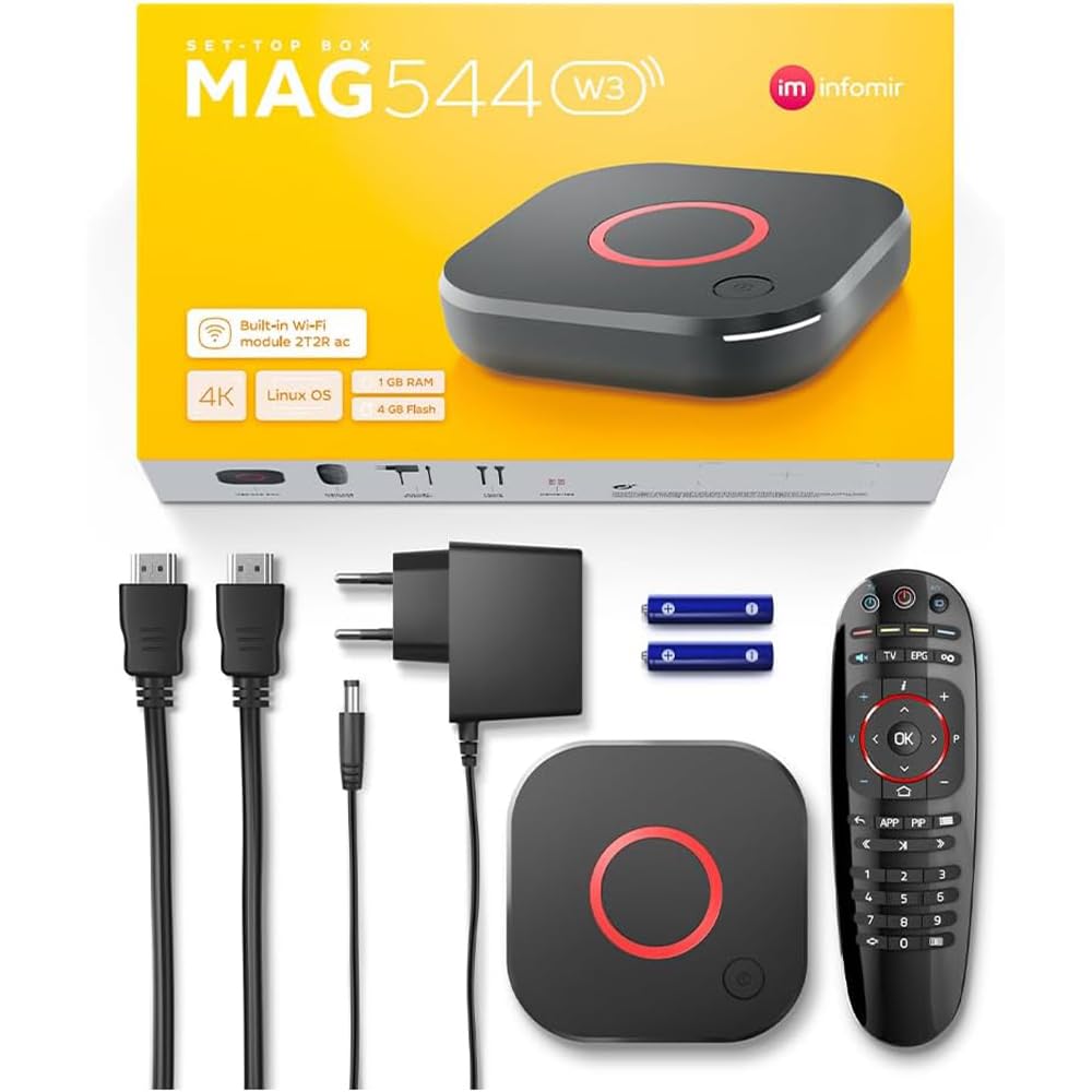 2024 Genuine MAG 544 W3 4K Built-in Dual Band Wireless 2.4G/5G Linux TV Box