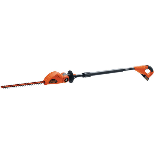BLACK+DECKER 20V MAX* Cordless Pole Hedge Trimmer 18in, Dual Action Blades, Cut up to 11 ft High (LPHT120-CA)