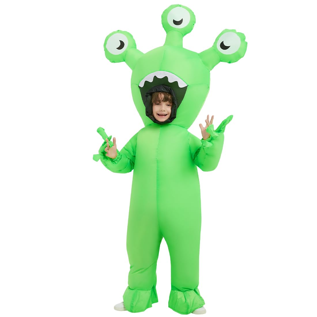 COMIN Halloween Inflatable Alien Costume Kids Cosplay Costumes Funny Ride on Blow Up Costumes Alien Suit for Teens (48'')