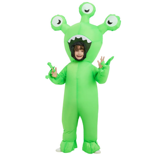 COMIN Halloween Inflatable Alien Costume Kids Cosplay Costumes Funny Ride on Blow Up Costumes Alien Suit for Teens (48'')