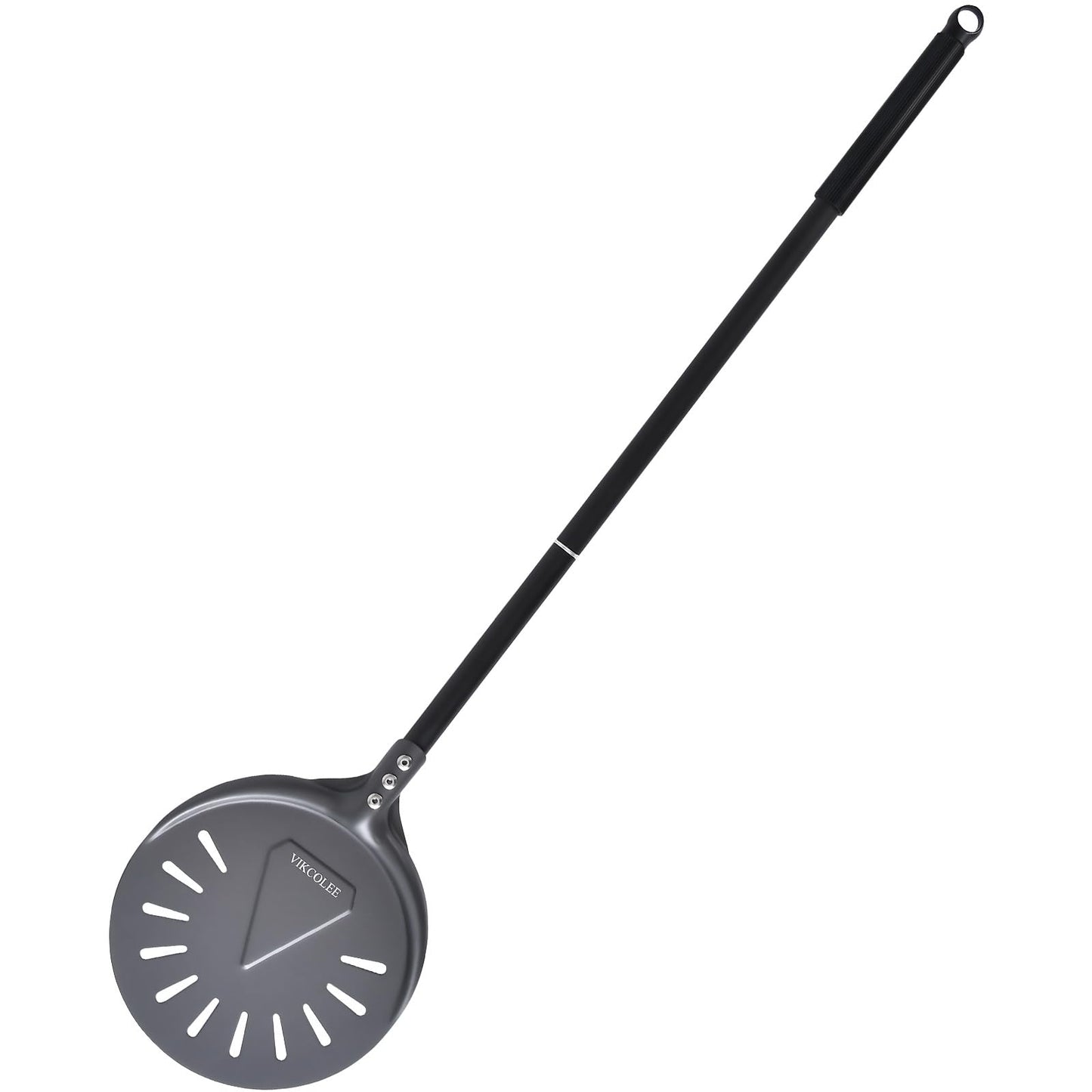 VIKCOLEE Turning Pizza Peel, 8 Inch with 25 Inch Handle Round Pizza Turning Peel, Professional Anodized Aluminum Turning Pizza Spatula, 33 Inch Overall