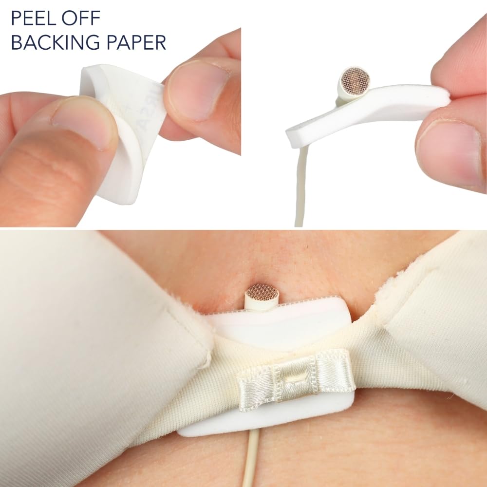 URSA Foamie Pads for Lavalier Microphones – Soft Mic Pads to Reduce Clothing Noise & Protect Against Friction – Pack of 12 with Hypoallergenic Adhesive (White)