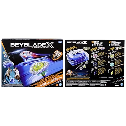 Beyblade X Drop Attack Battle Set with Beystadium Arena, 2 Takara Tomy Tops & Launchers, Impact Drake 9-60LR & Hover Wyvern 3-85N, Battling Game Toys, Ages 8+
