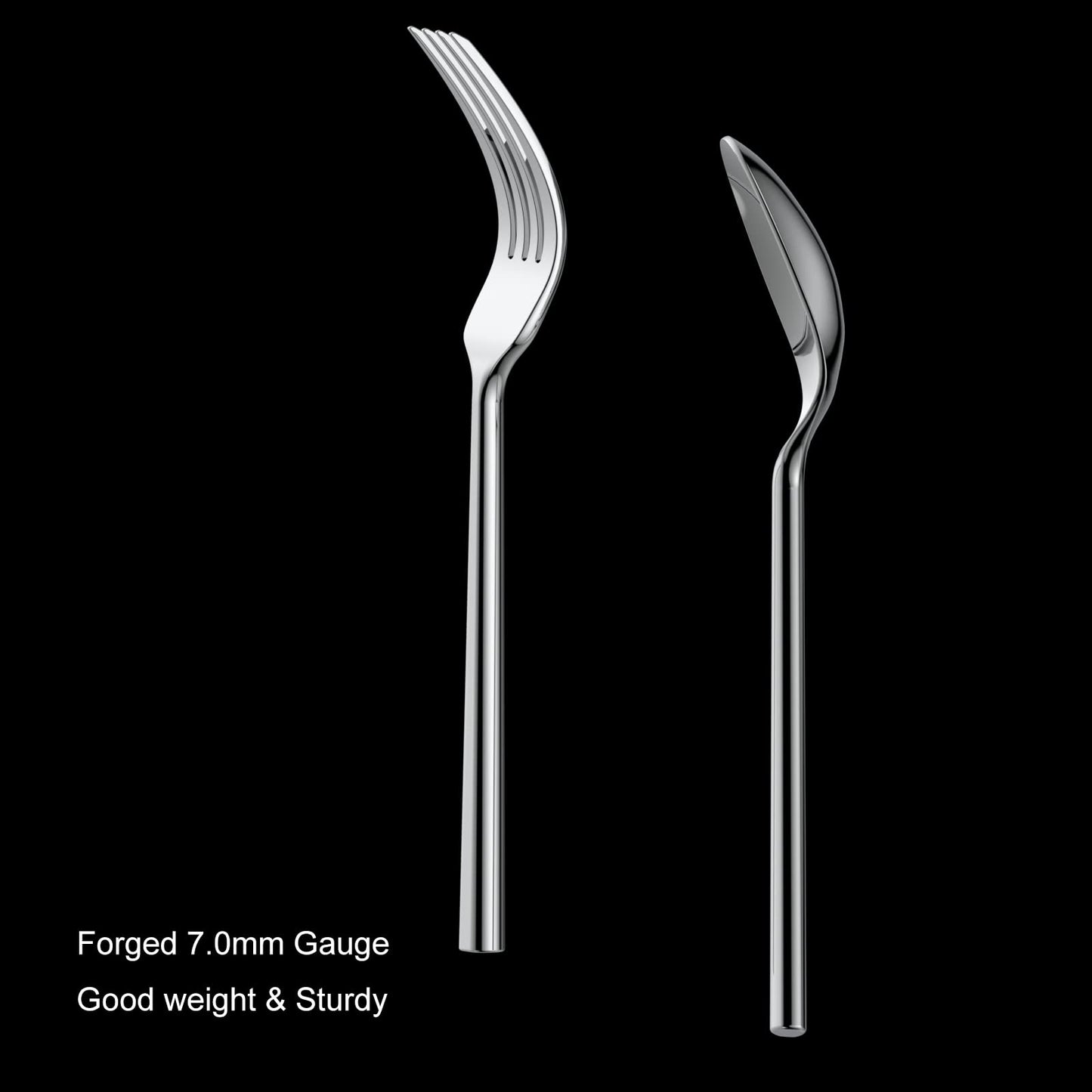 Alata Potter 20-Piece Forged Silverware Set Stainless Steel Flatware Set,Service for 4,Include Fork Spoon Knife,Mirror Polished Cutlery Set,Utensil Sets for Home Restaurant Wedding,Dishwasher Safe