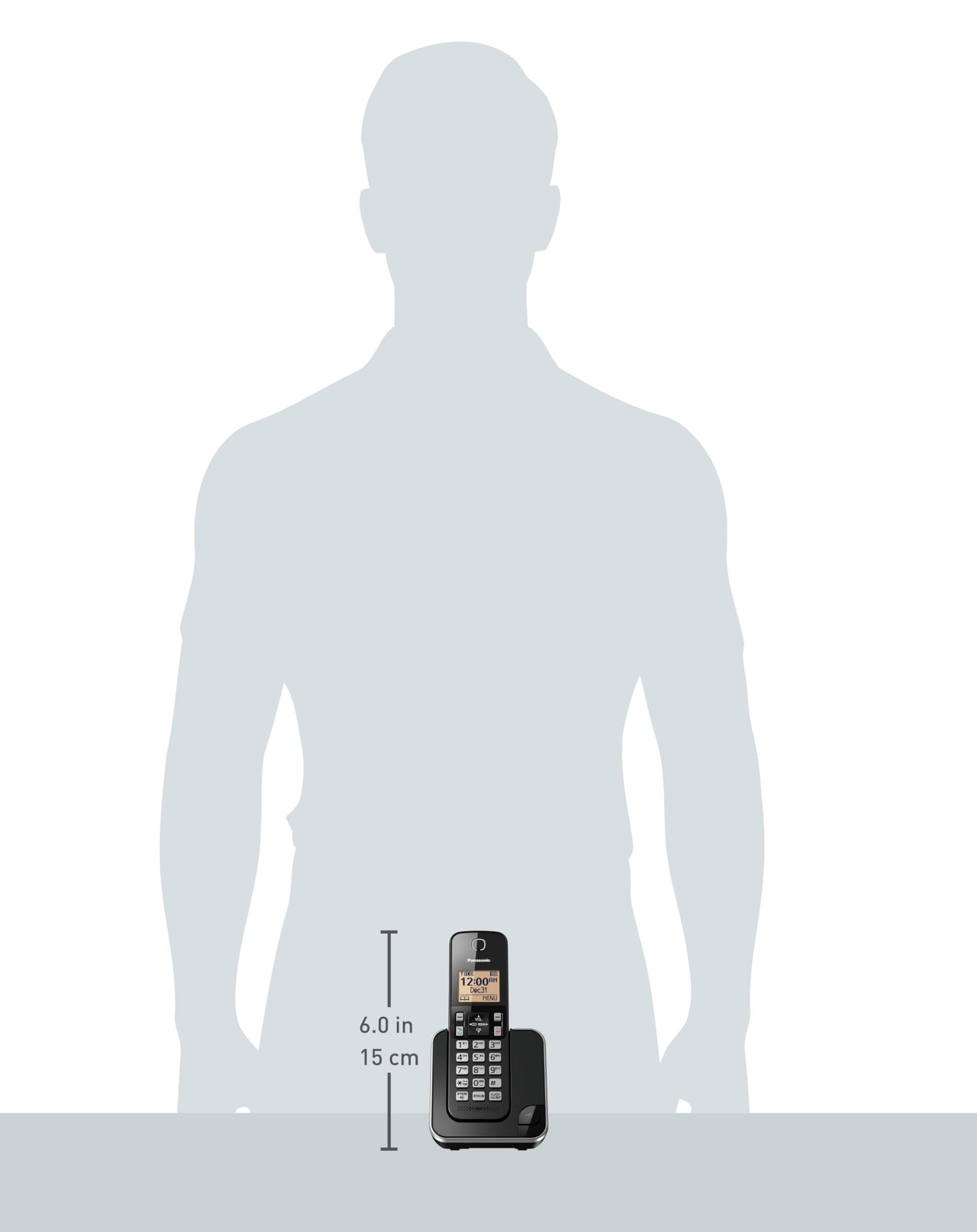 Panasonic DECT 6.0 Expandable Cordless Phone with Call Block - 1 Cordless Handset - KX-TGC380CB (Black)