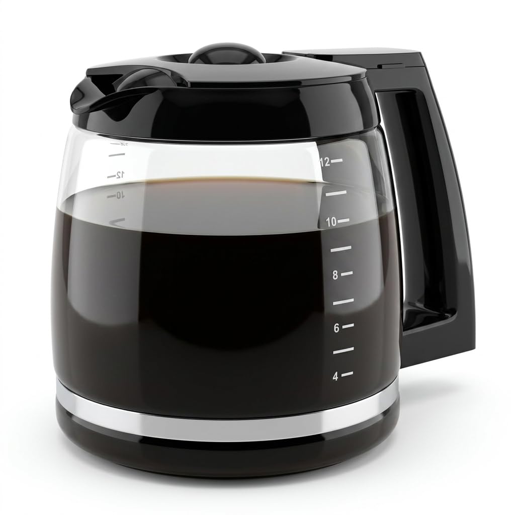 12-Cup Replacement Glass Carafe for Cuisinart Coffee Maker Models CHW-12, CHW-12P1, DCC-1100BK, DCC-1200, DCC-2650, DGB-550BK, DGB-550BK1 DGB-625BC, DGB-700BC, and SS-12 Part# DCC-1200PRC