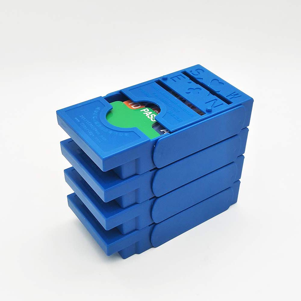 4 Set Bridge Partner Device Bidding Boxes with Paper Bridge Playing Cards Official in Tournment Texas Holdem- Dark Blue