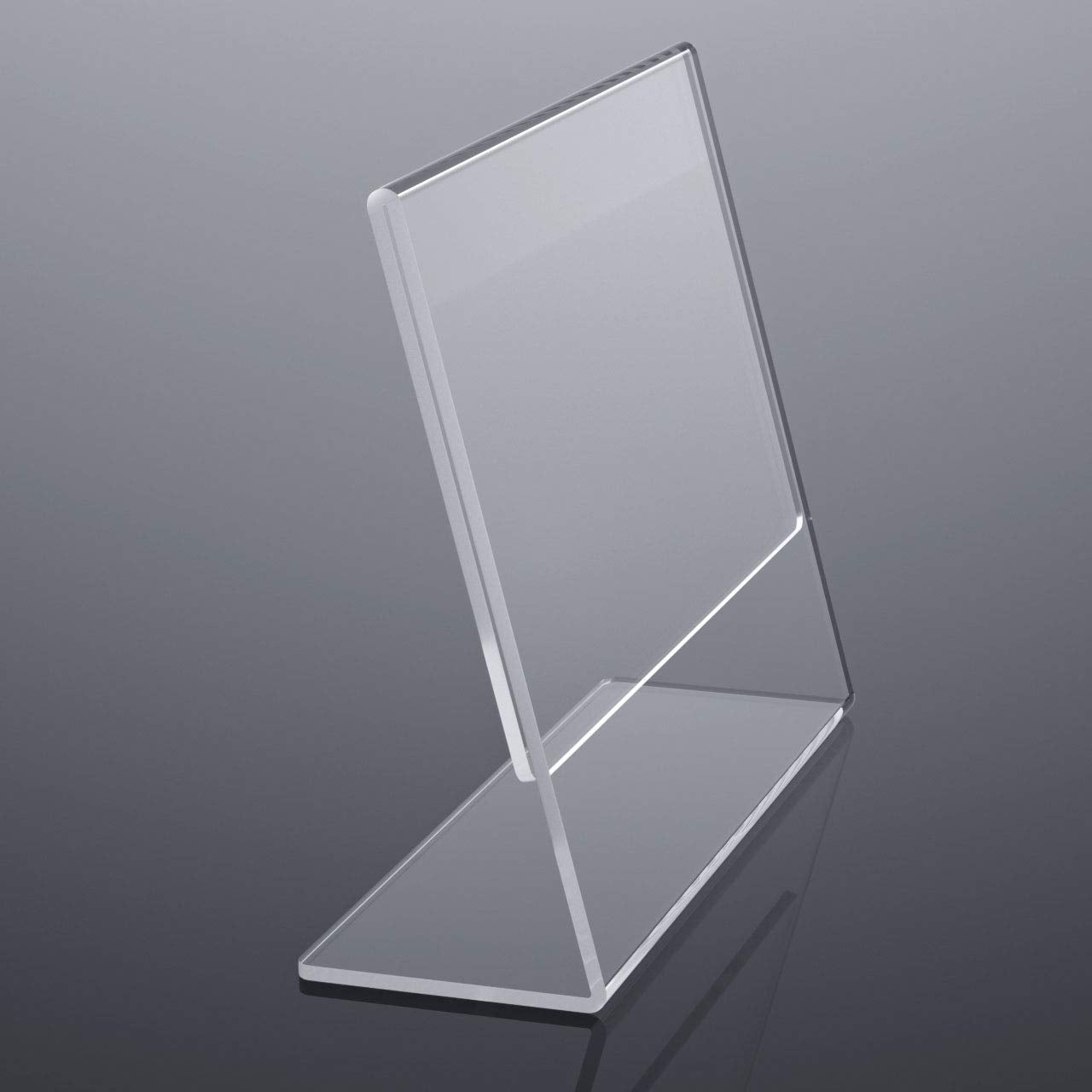 NIUBEE Acrylic Sign Holder 8.5x11 Inches 6 Pack Horizontal, Slant Back Clear Frames, Plastic Paper Flyer Display Holder, Document Menu Table Stand for Office, Store, Restaurant -Landscape