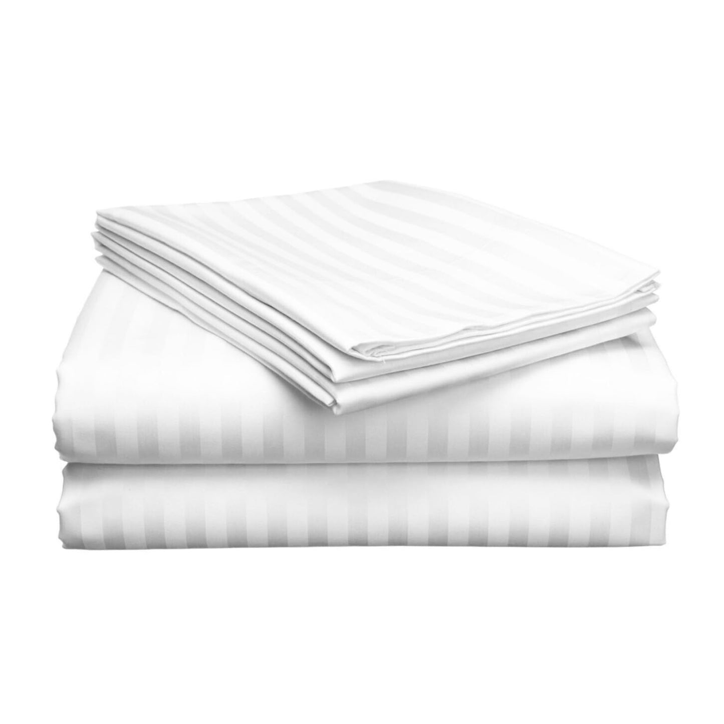 3 Piece Hospital Bed Sheet Set, 100% Egyptian Cotton 450 Thread Count, Soft and Comfy, Standard Size 36X80 Inch with 6 Inch Deep Pocket, White Stripe