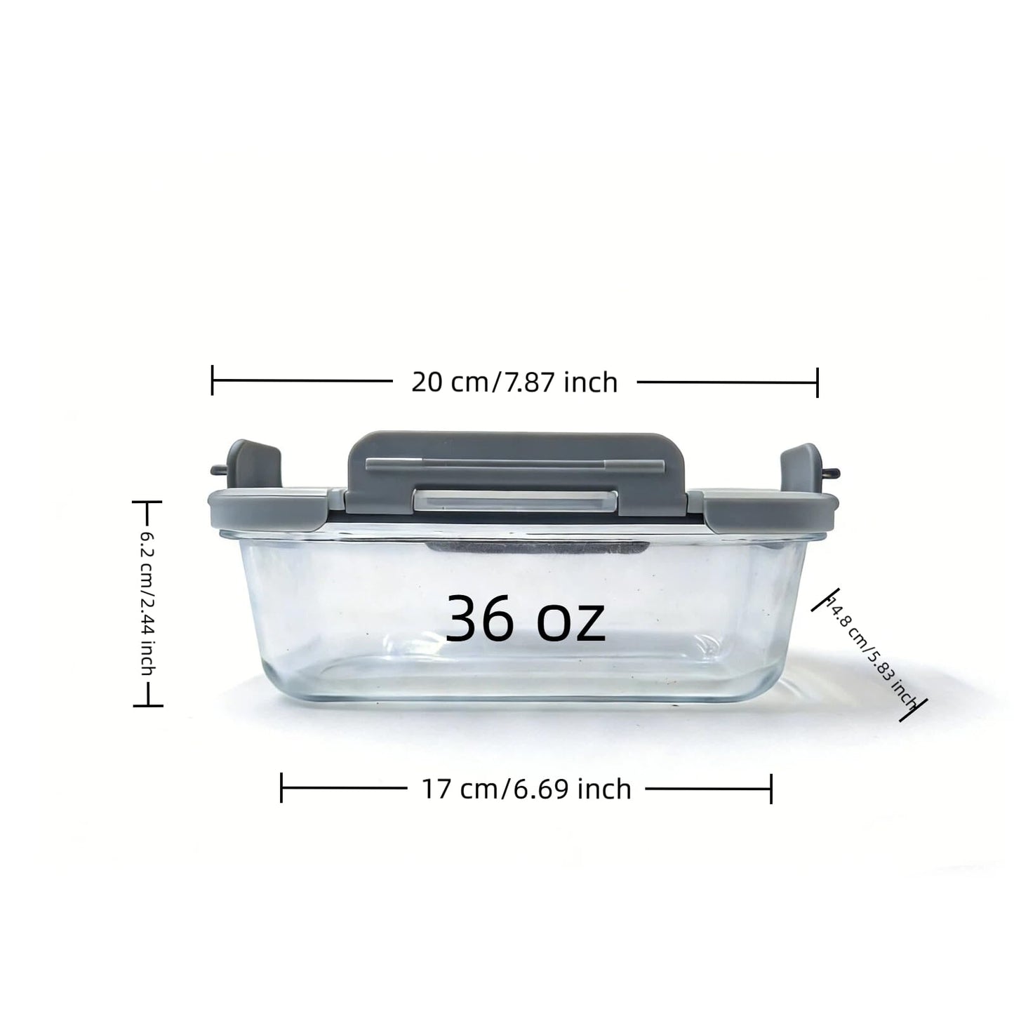 Botion 5 Pack 36 OZ Glass Container Food storage set with Lids,Leak-proof and BPA Free lunch box, meal prep containers with oven, microwave and dishwasher friendly
