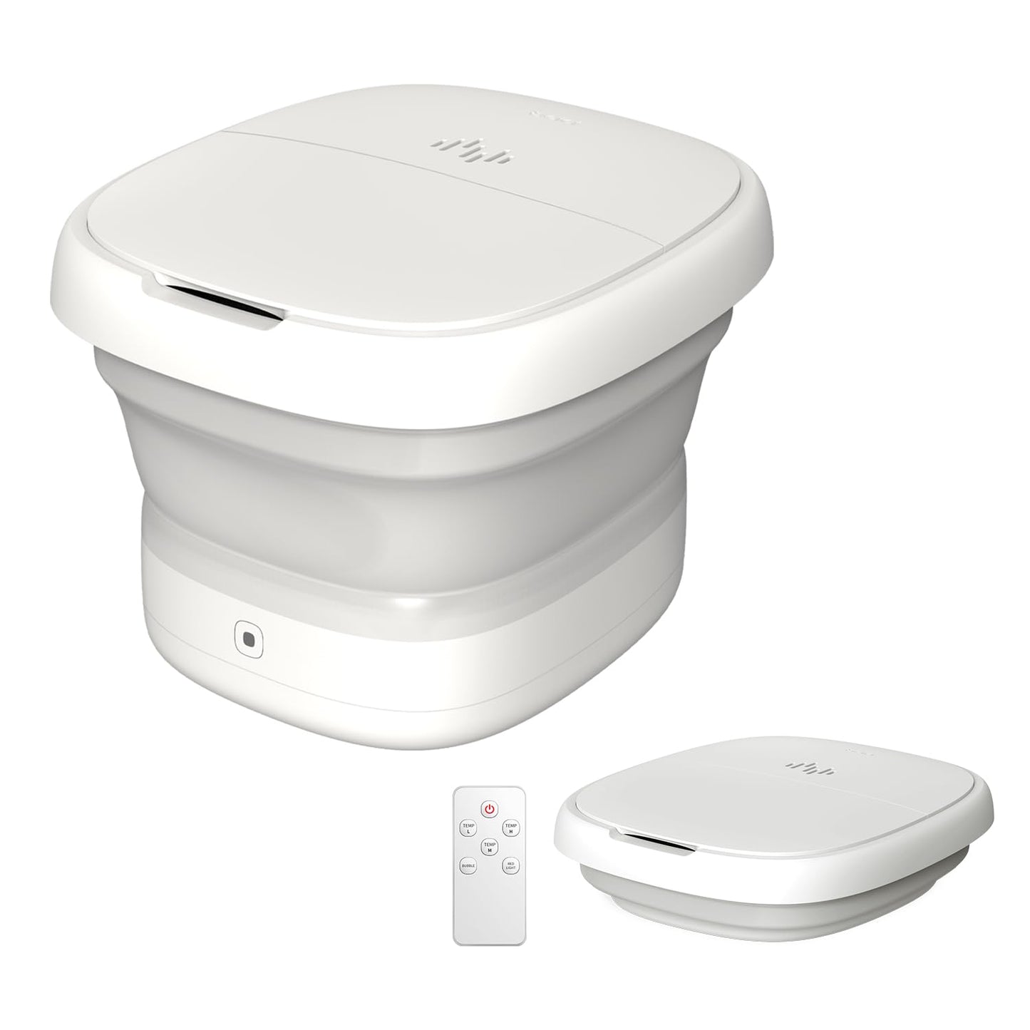 Collapsible Foot Spa Massage with Water and Electricity Separation System,Foot Bath with Three Level Temperature Control,Bubble,Remote,Red Light,Timer,and Four Set Non-Electric Massage Rolls