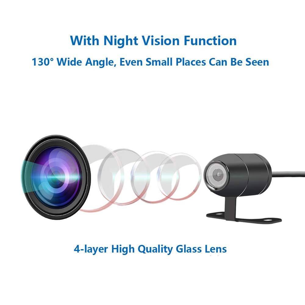 VSYSTO WiFi Motorcycle Dash Cam HD 1080P Front & Rear Camera Video Driving Recorder 2 Channel Lens Backup Camera with Night Vision G-Sensor Loop Recording (Black-D6)