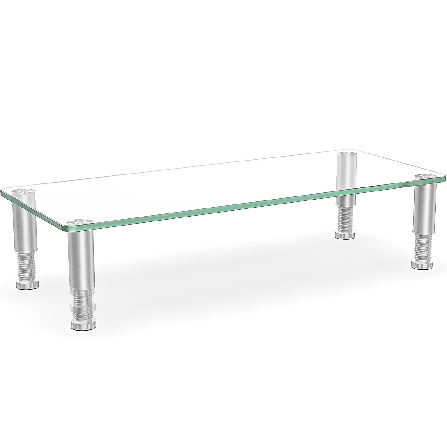 Clear Computer Monitor Riser with Height Adjustable Multi Media Desktop Stand for Flat Screen LCD LED TV, Laptop/Notebook/Xbox One,HD01T-001
