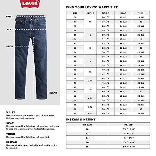 Levi's Men's 505 Regular Fit Jean, Rinse, 34x34