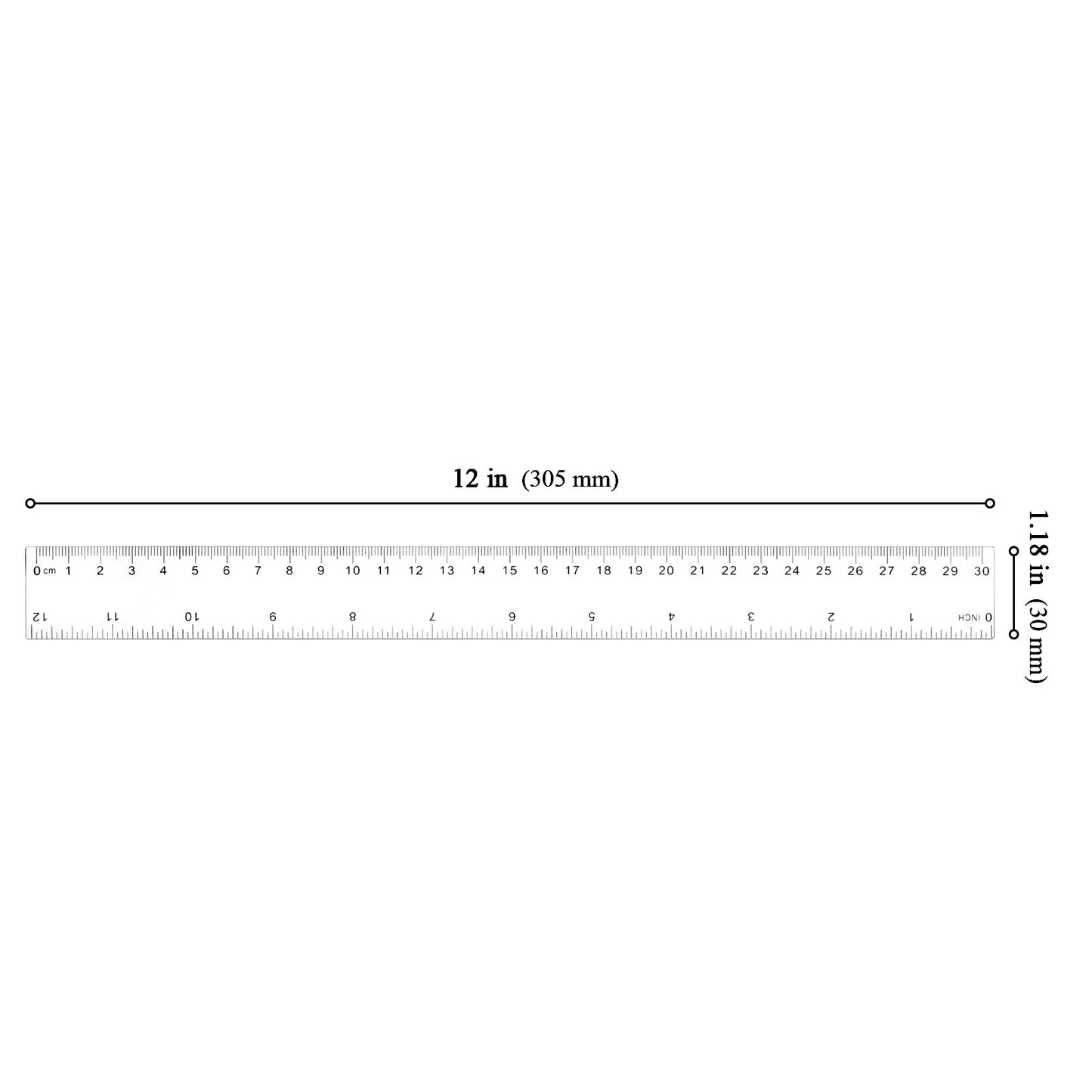 KEILEOHO 200 Pack 12 Inch Clear Plastic Ruler, Standard/Metric Straight Rulers, Flexible Transparent Rulers Measuring Tool for Classroom, Home, Office, Craft Room