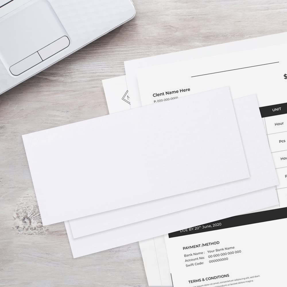 #10 Security Self-Seal Envelopes, No.10 Windowless Bussiness Envelopes, Security Tinted with Printer Friendly Design - Size 4-1/8 x 9-1/2 Inch - White - 24 LB - 500 Pack