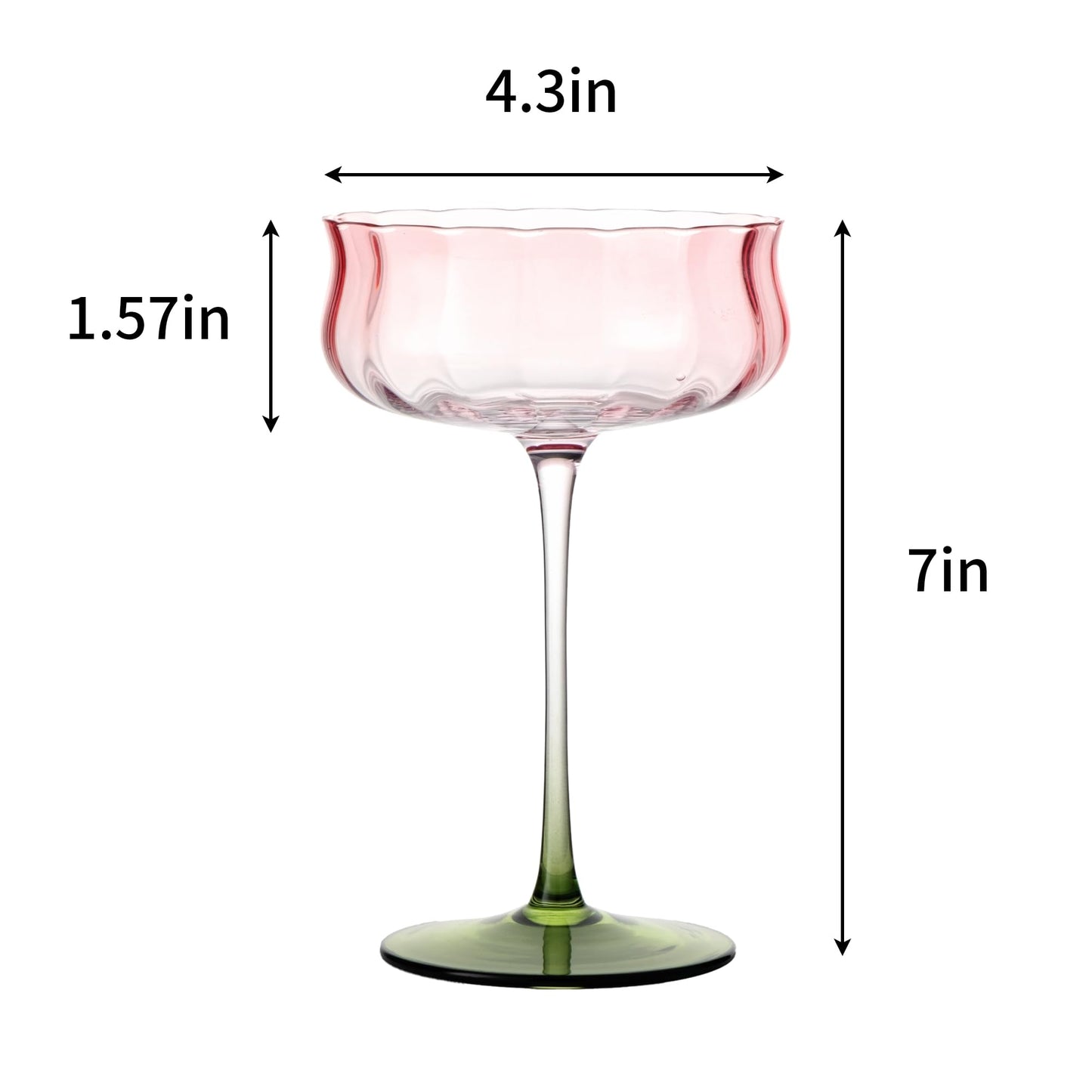 JEKOSEN Tulip Series Crystal Martini Cocktail Glasses 13 Ounce Set of 4 With Premium Gift Box Premium Strong Crystal Gift for Christmas, Birthday, Anniversary or Any Special Occasion