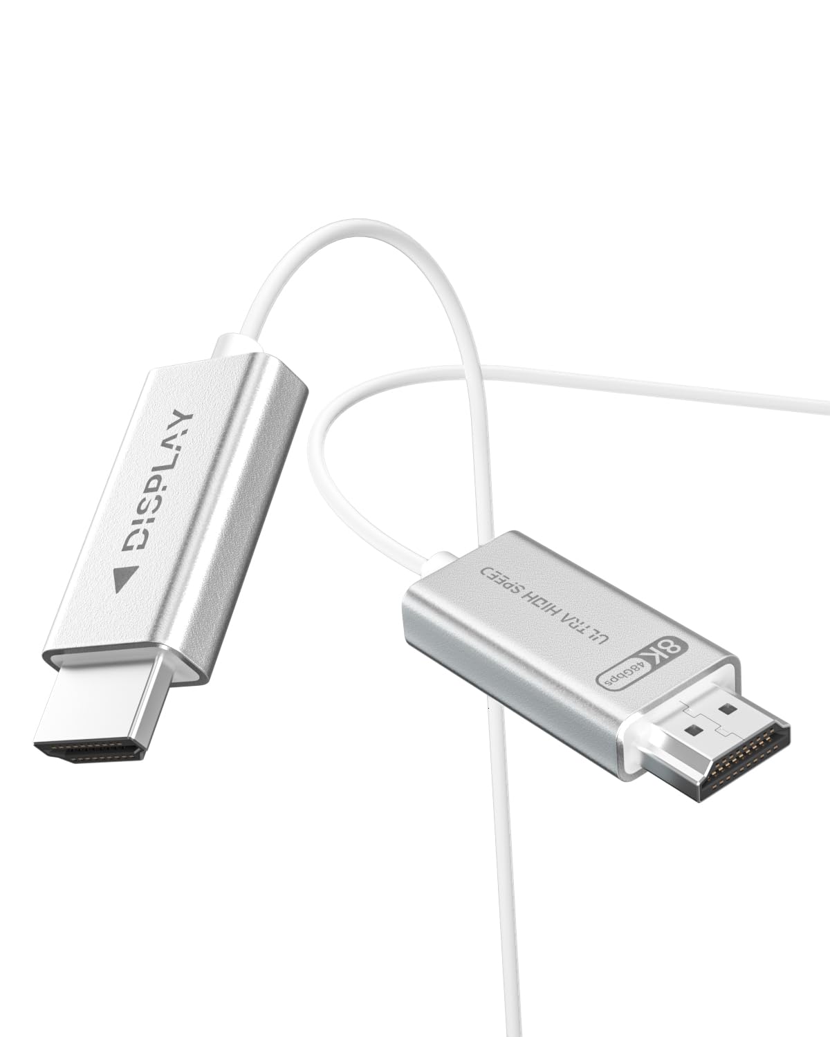 YSerendept HDMI 2.1 Cable 50ft White 4K 8K Fiber Optic HDMI Cable[8K@60Hz 4K@120Hz,48Gbps,Dynamic HDR,HDCP 2.2&2.3, 3D] Compatible with 4090,RX 7900 XTX,Monitor,PS5,Soundbar