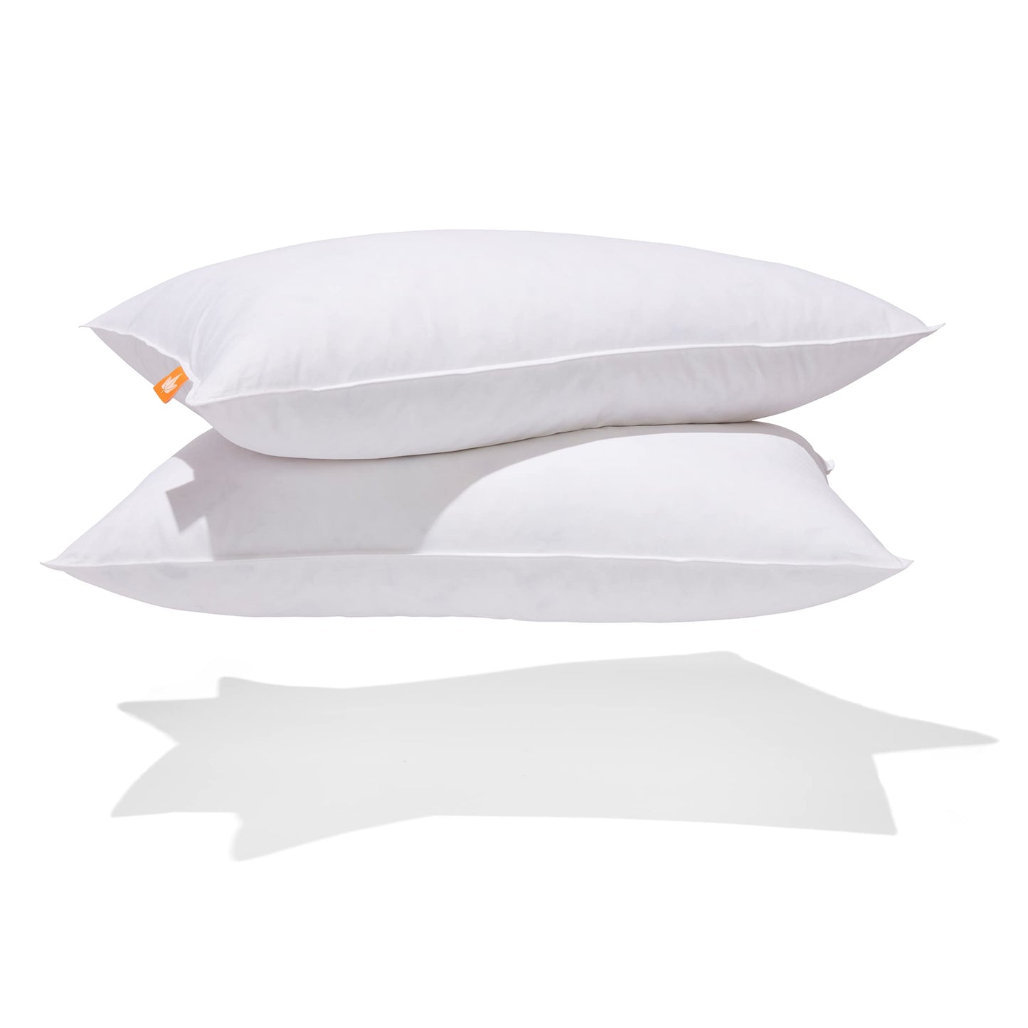 Canadian Down & Feather Co. – 2 Pack Medium Support White Goose Feather Pillow King Size – 255 TC Shell 100% Cotton – Filled in Canada