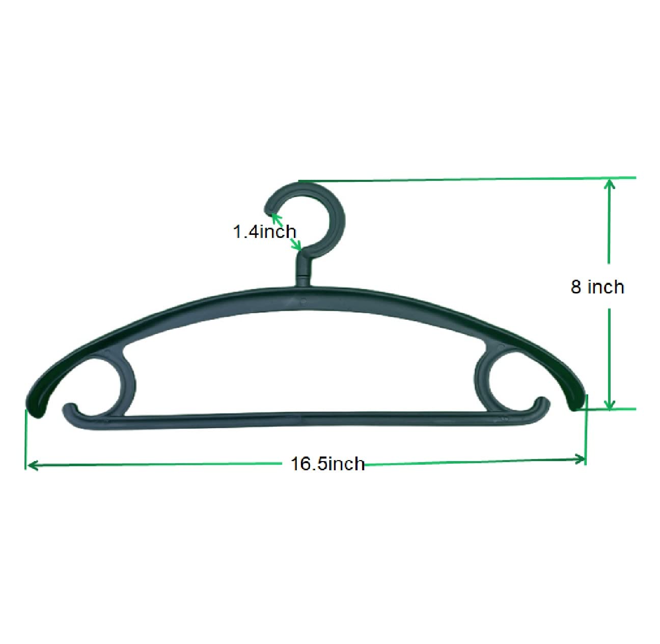 10 Pack Heavy Duty Plastic Hangers 25lb Capacity Swivel Hook Clothes Hanger Wide Shoulder Jacket Hangers Thick Winter Coat Hanger (Black)