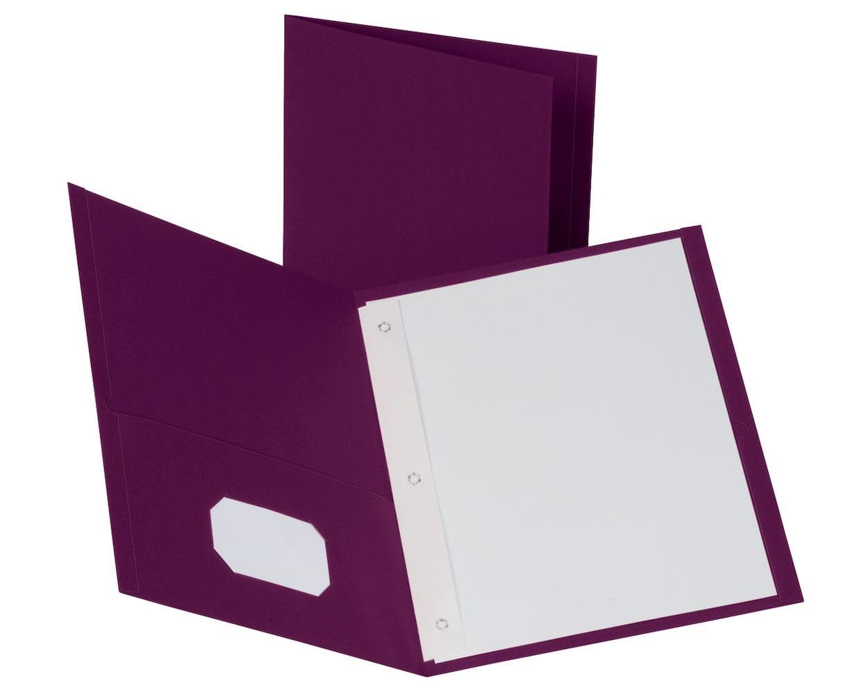 Oxford Duotangs with Two Pockets, Burgundy, Pocket Folders with Fasteners, Textured Paper, Letter Size, Box of 25, Ideal for Schools, Teachers, Home, and Office Organization