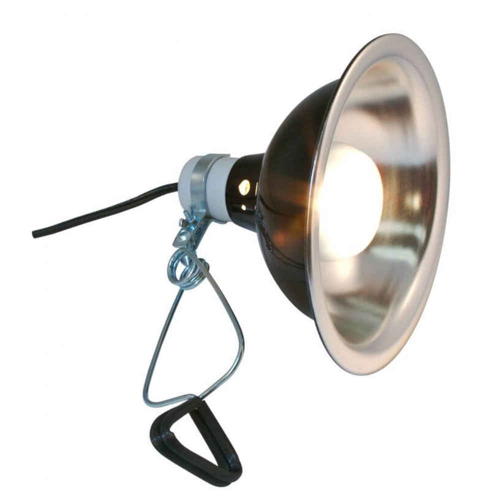 Zoo Med Laboratories LF12 Deluxe Porcelain Clamp Lamp with 8.5" Dome, Black White