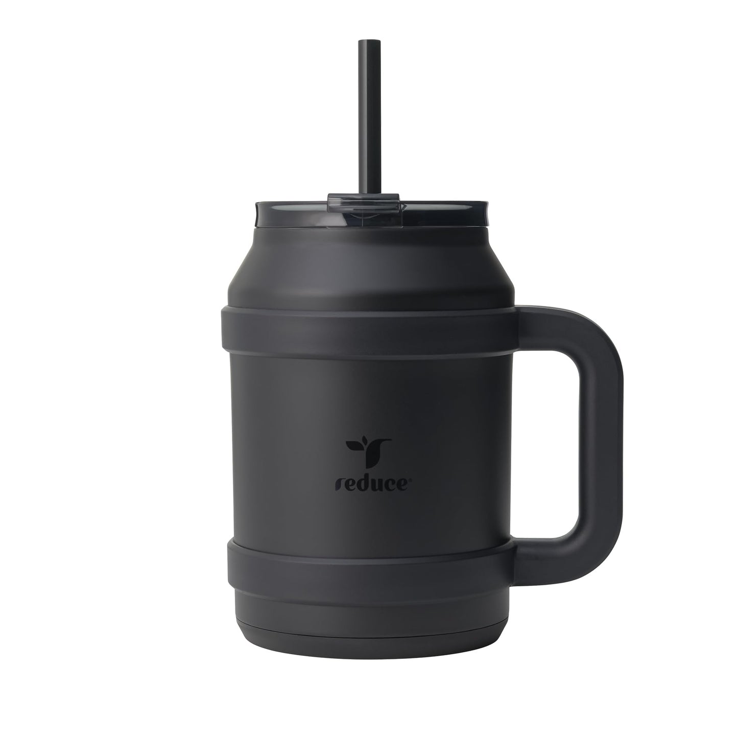 Reduce 50 oz Tumbler with Handle - Vacuum Insulated Stainless Steel Desk Mug with Sip-It-Your-Way Lid and Straw - Keeps Drinks Cold up to 36 Hours - Sweatproof, Dishwasher Safe - OM Phantom