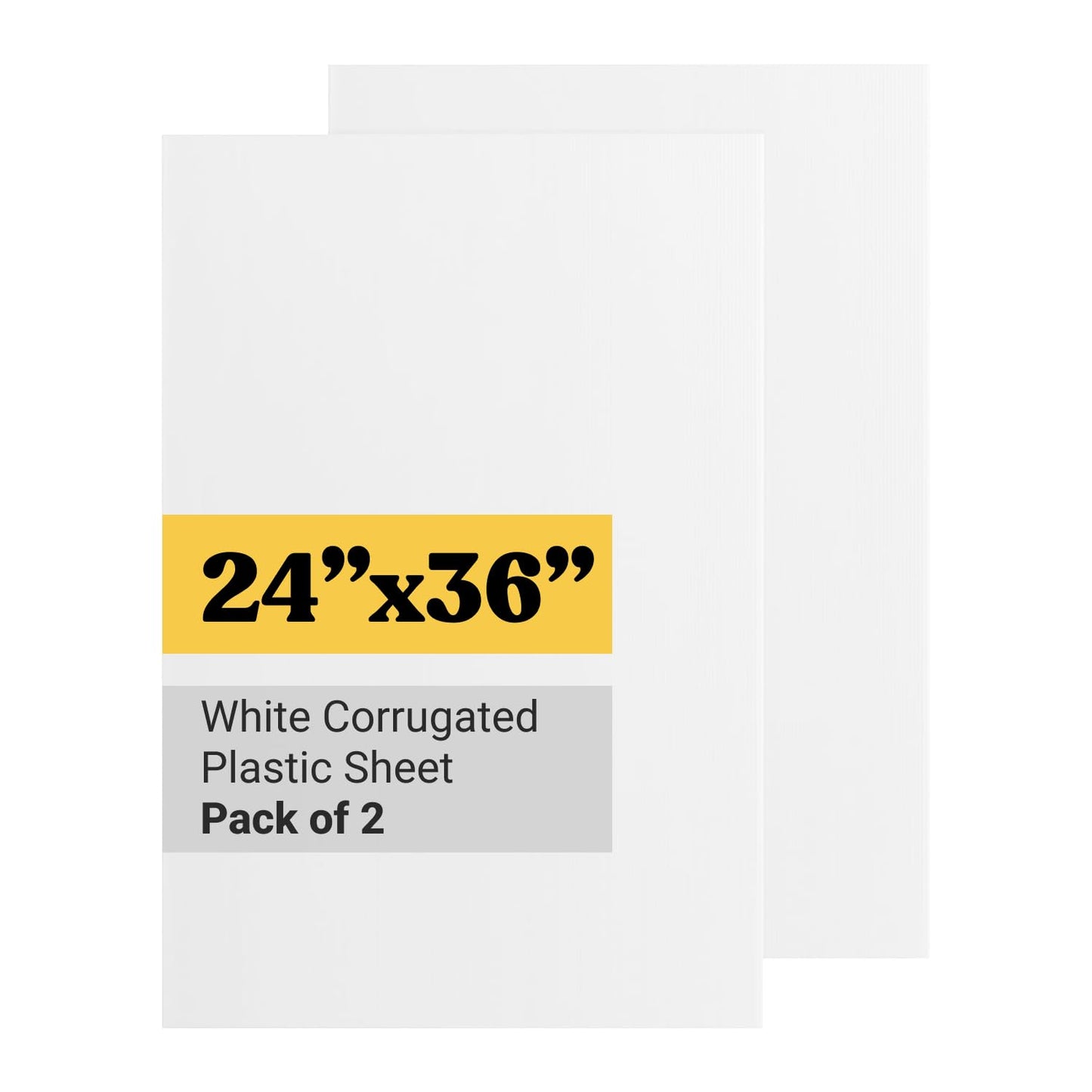 T-SIGN Corrugated Plastic Sheets Coroplast Sign Blank Board, 24 x36 Inches 3/16 Inches Thick for A-Frame Replacement Poster Sheets, 2 Pack White Blanks Sign