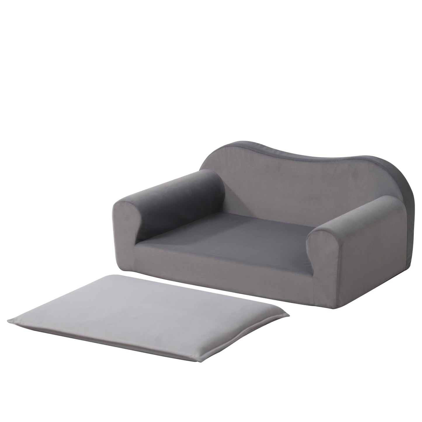 Cat Couch Bed for Indoor,Comfort Small Dog Sofa,Pet Couch for Puppy and Kitten,with Removable Washable Cover and Non-Slip Bottom (Light Grey)
