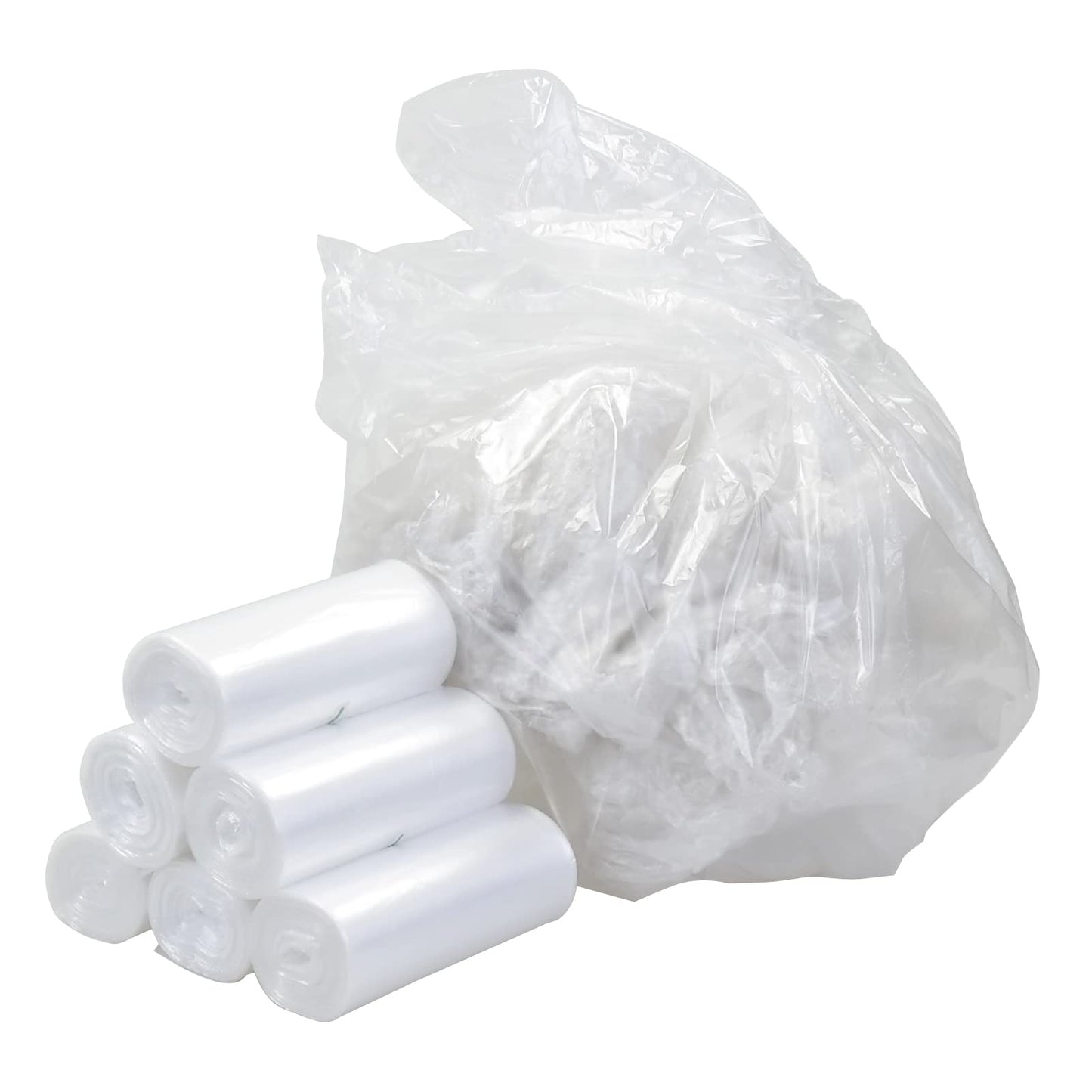 Ponpong 13 Gallon Tall Kitchen Trash Bags, 50 L Large Garbage Bags, Bin Liners, Clear, 150 Counts/6 Rolls